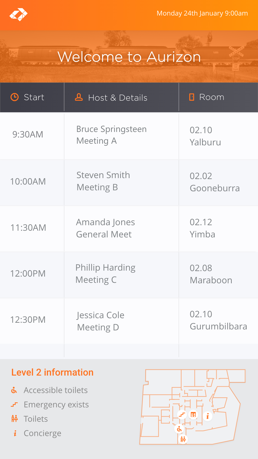 Aurizon welcome board